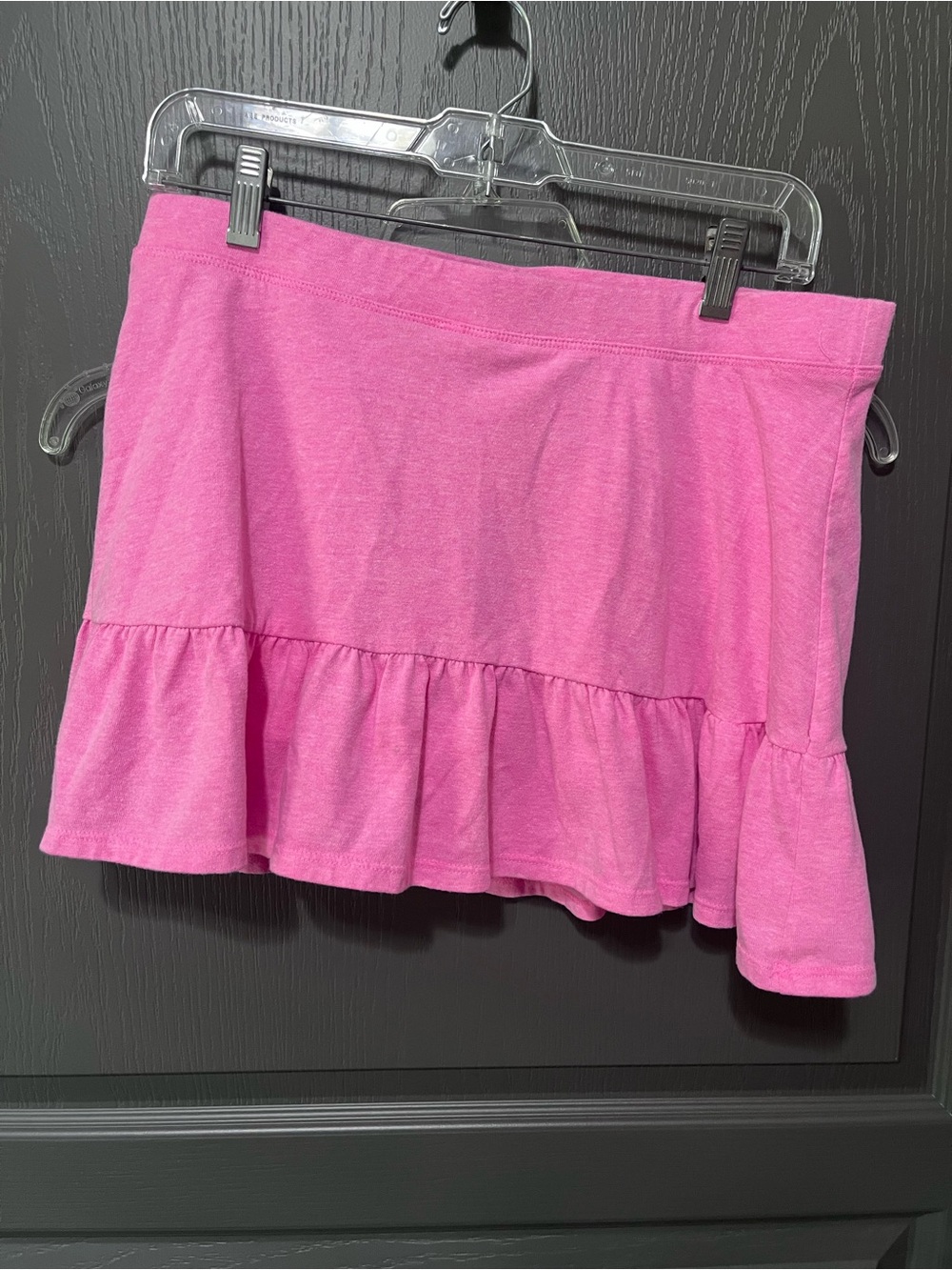 Pink Ruffle Hem Knit skirt